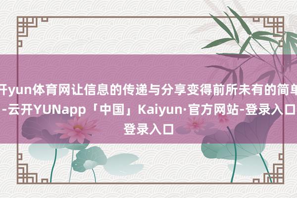 开yun体育网让信息的传递与分享变得前所未有的简单-云开YUNapp「中国」Kaiyun·官方网站-登录入口