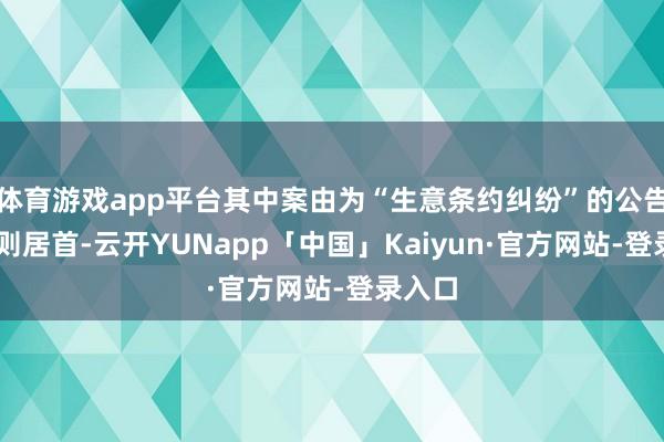 体育游戏app平台其中案由为“生意条约纠纷”的公告以82则居首-云开YUNapp「中国」Kaiyun·官方网站-登录入口