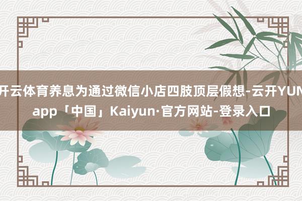 开云体育养息为通过微信小店四肢顶层假想-云开YUNapp「中国」Kaiyun·官方网站-登录入口
