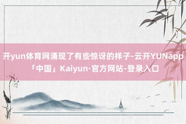 开yun体育网涌现了有些惊讶的样子-云开YUNapp「中国」Kaiyun·官方网站-登录入口