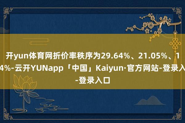 开yun体育网折价率秩序为29.64%、21.05%、19.4%-云开YUNapp「中国」Kaiyun·官方网站-登录入口